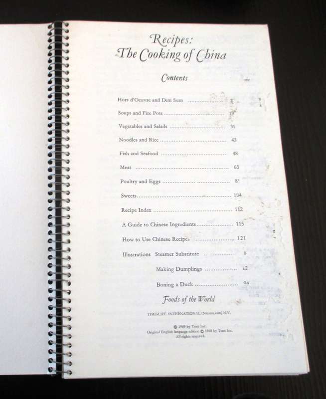 The cooking of China Book by Emily Hahn 1969, Foods of the World. p128