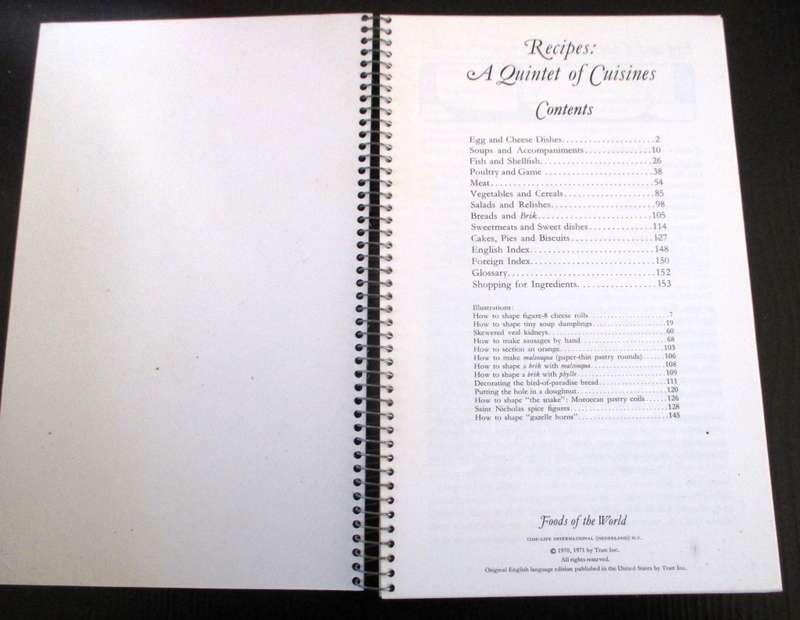 A Quintet Of Cuisines Time Life Cookbook 1970, Foods of the World. p158