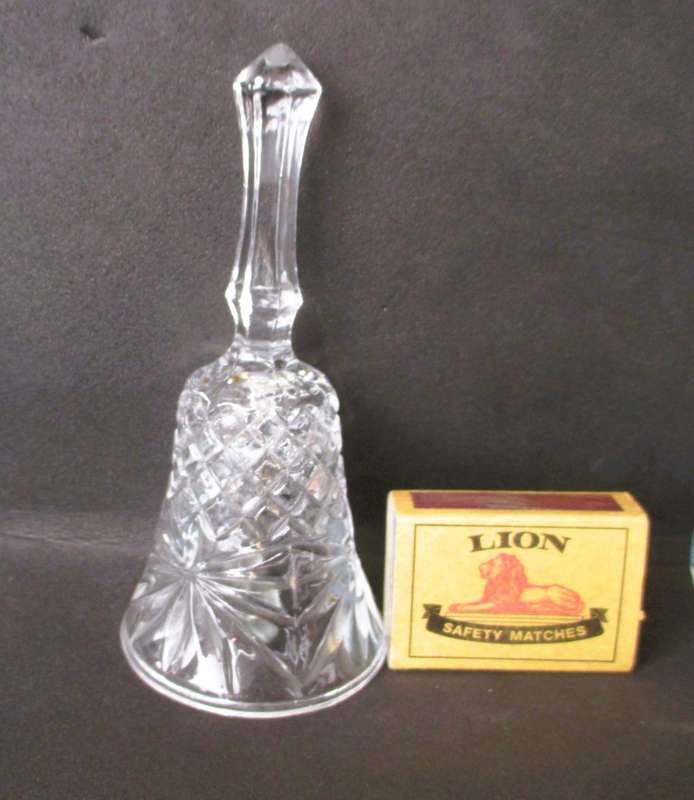 Cut Glass Bell 135mm high. Spotless.