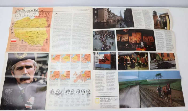 National Geographic Map The Face and Faith of Poland April 1982 - Poster