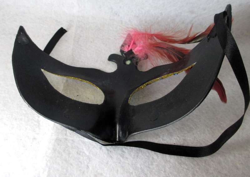 Glitter Masquerade Eye Mask Green and Gold Color Eye Mask with Feathers