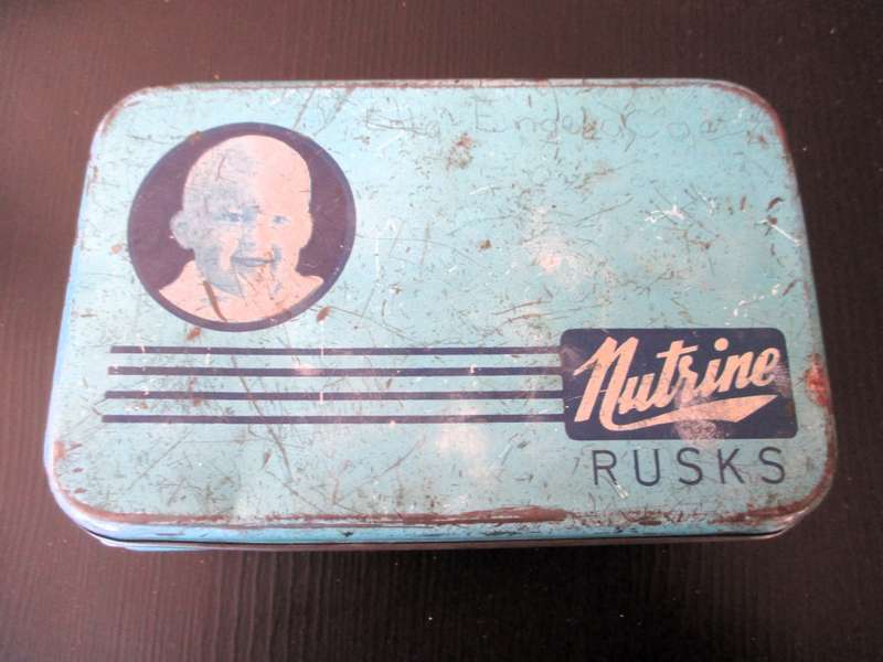 Vintage Nutrine Rusks for Bbies Tin.