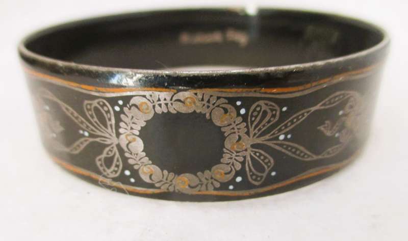 Designer MICHAELA FREY decorated enamel bangle. Signed. Just Lovely.