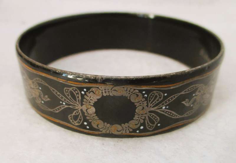 Designer MICHAELA FREY decorated enamel bangle. Signed. Just Lovely.