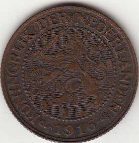 Netherland 1916 Two & half Cent