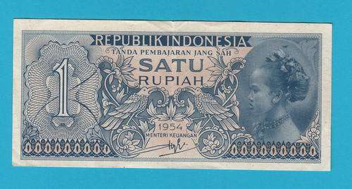 Indonesia 1 Rupee Note - 1954 - UNC