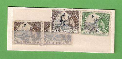 Basutoland 1961/1963 Queen Elizabeth Currency changed, Four Stamps. 1/2D Pair. Used