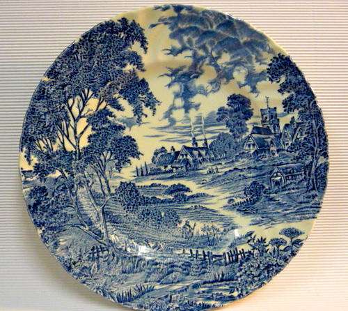 Ironstone Fish Plate.  Meadowsweet
