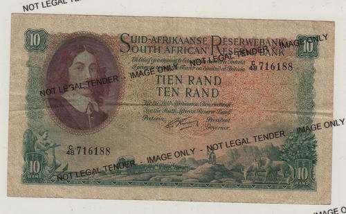 South African R10 Note A/E - G Rissik 1962