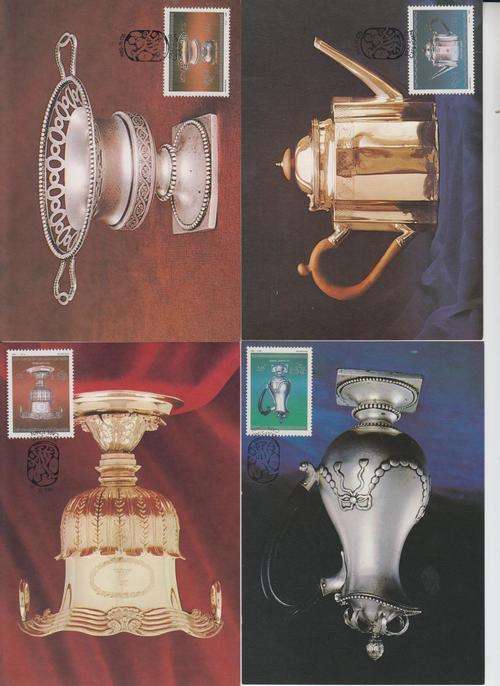 Set of four Postcards. Kaapstad Cultural heritage - Cape silver 1985.