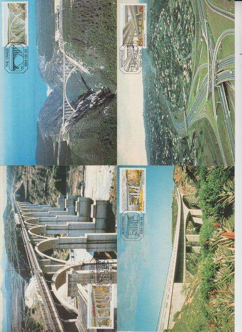 Set of four Postcards. SA bridges 1984.
