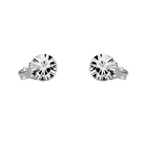 Solo Stud Earrings, White Gold Plated and Made with Swarovski Elements