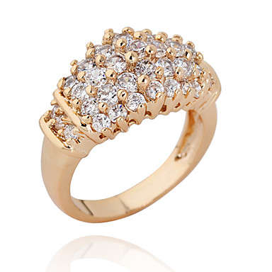 BIN BIN Women's 18K Gold Zircon Ring