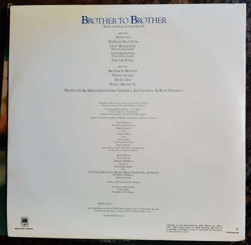 Gino Vannelli - Brother To Brother(Vinyl) AMLH 64722 Gatefold Media VG+ / Sleeve VG+