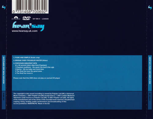 Hear`Say - Pure And Simple (CVC Single)