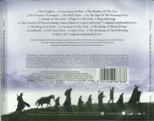 The Lord Of The Rings: The Fellowship Of The Ring (Original Motion Picture Soundtrack) (CD)