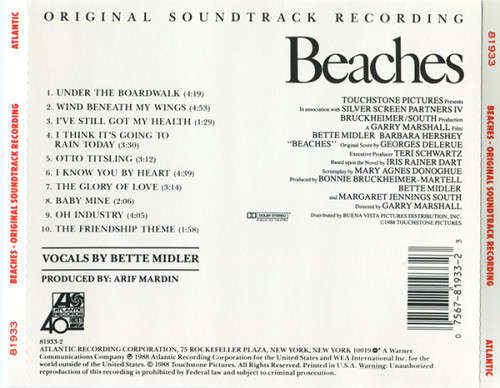 Bette Midler - Beaches (Original Soundtrack Recording) (CD)