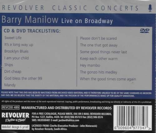 Barry Manilow - Live On Broadway (CD/DVD)