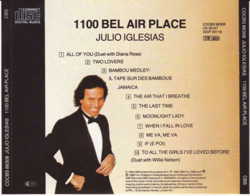 Julio Iglesias - 1100 Bel Air Place (CD)