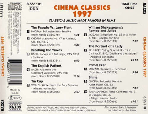 Various - Cinema Classics 1997 (CD)