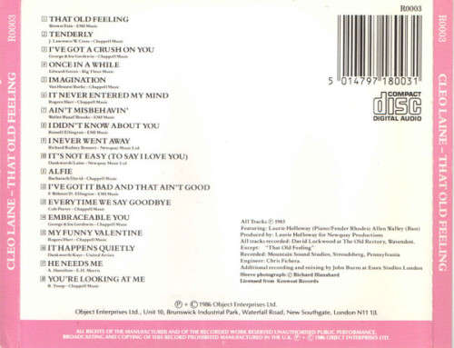 Cleo Laine - That Old Feeling (CD)