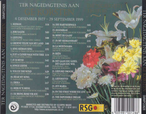 Gé Korsten - Ter Nagedagtenis Aan Gé Korsten: Die 25 Grootste Treffers (CD)