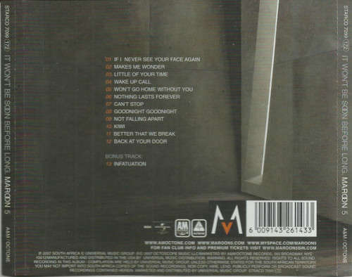 Maroon 5 - It Won`t Be Soon Before Long (CD)