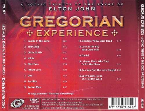 The Monks Of Moramanga - Gregorian Experience A Gothic Tribute To The Songs Of Elton John (CD)