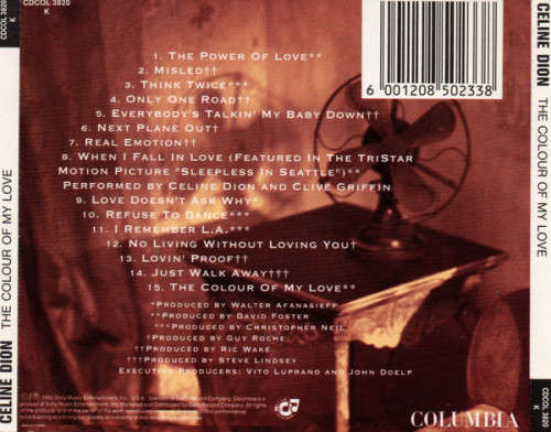 Celine Dion - The Colour Of My Love (CD)