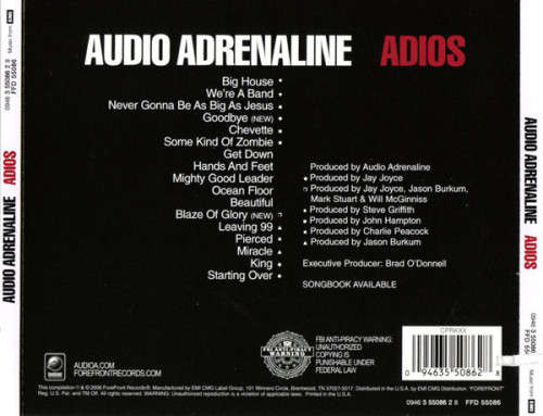 Audio Adrenaline - Adios (The Greatest Hits) (CD)