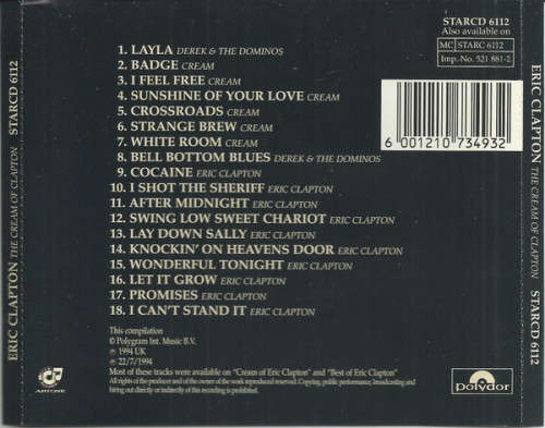 Eric Clapton - The Cream Of Clapton (CD)