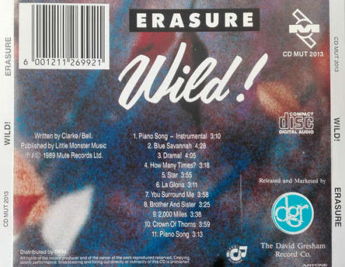 Erasure - Wild (CD)