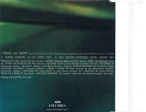 Celine Dion - I Drove All Night (CD Maxi Single)