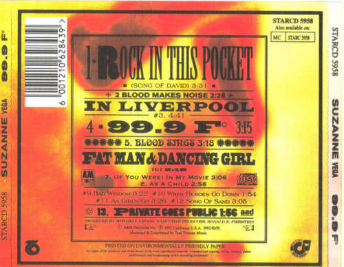 Suzanne Vega - 99.9F° (CD)
