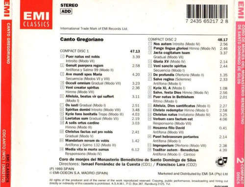 Coro De Monjes Del Monasterio Benedictino - Las Mejores Obras Del Canto Gregoriano (Double CD)