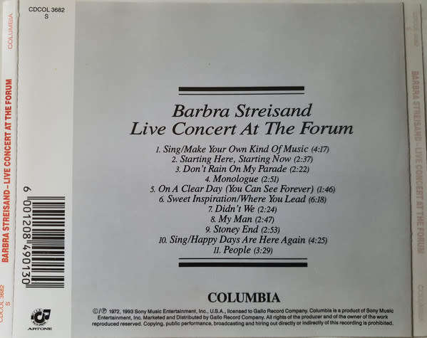 Barbra Streisand - Live Concert At The Forum (CD)