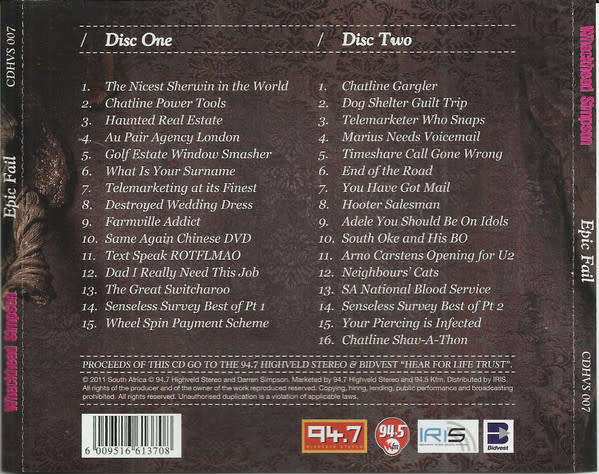 Whackhead Simpson - Epic Fail (Double CD)