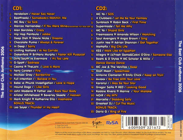 Various - The Best Club Anthems 2006 (Double CD)