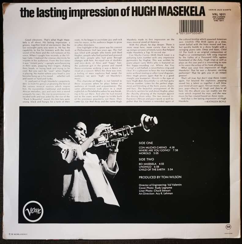 Hugh Masekela - The Lasting Impression Of Hugh Masekela (Vinyl / LP) VRL 1011
