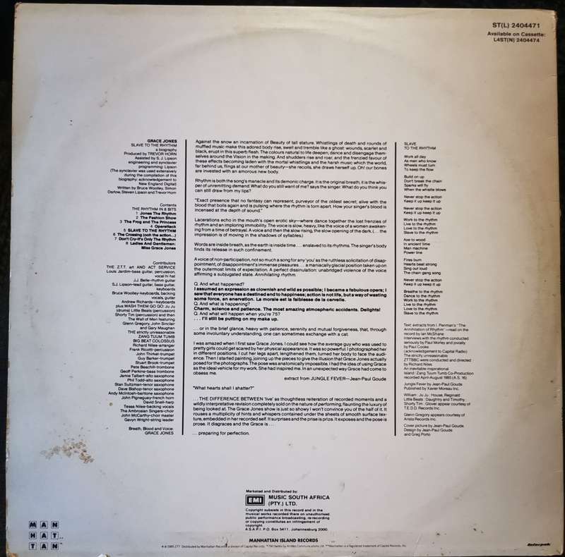 Grace Jones - Slave To The Rhythm (LP / Vinyl) ST(L) 2404471