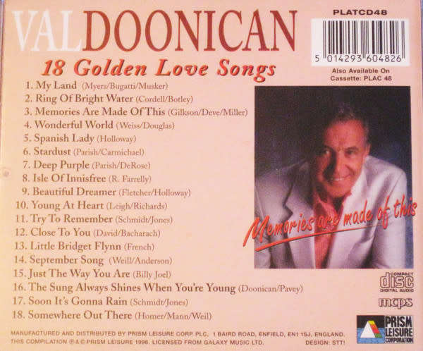 Val Doonican - Memories Are Made Of This (18 Golden Love Songs) (CD)