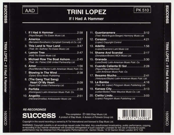 Trini Lopez - If I Had A Hammer (CD)
