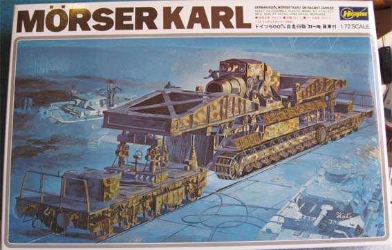 MORSER KARL ON RAILWAY CARRIER by HASEGAWA in 1/72 SCALE (MIB)