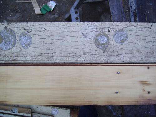 comparison of raw and painted yellowwood