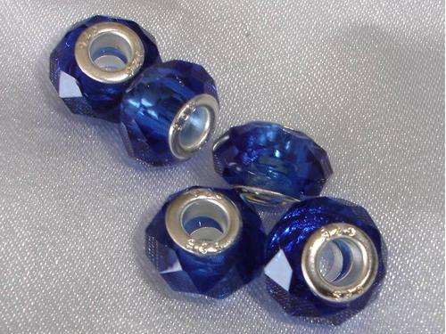 Stunning Royal Blue Facet Cut Crystal Bead fits European Style Bracelet/Necklace