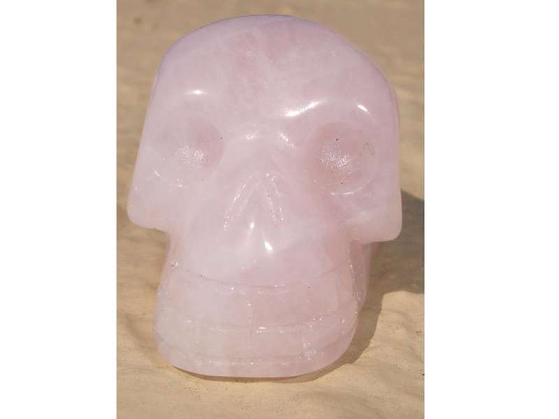 Benevolent Rose Quarts Carved Crystal Skull