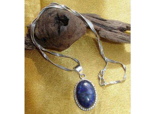 New Magical Lapis Lazuli Handcrafted Silver Fashion Pendant & Chain