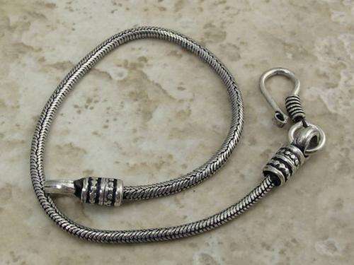 New Thin Rustic Bali Style Unisex Handcrafted  Silver Bracelet