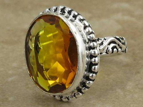 Sunshine Quartz Silver Ring 6.5