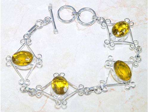 Light & Feminine Handcrafted Citrine Silver Bracelet!